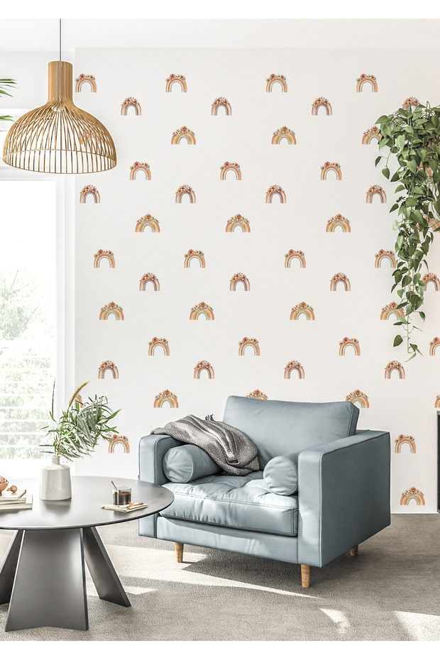 Rainbow Watercolor Wall Sticker – Matte, Removable, Home and Office Decor