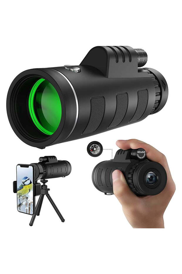 40x60 Monocular Binoculars for Adults, HD with Low Light Night Vision