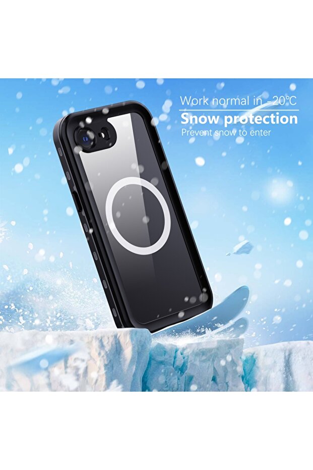Case for iPhone 16e, Waterproof IP68 Case, Full Body, Protection, Water and Dust Resistant, Black - 6