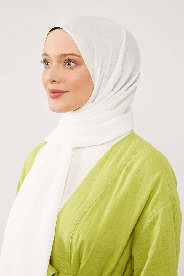 Beyaz Junset Şal - 3