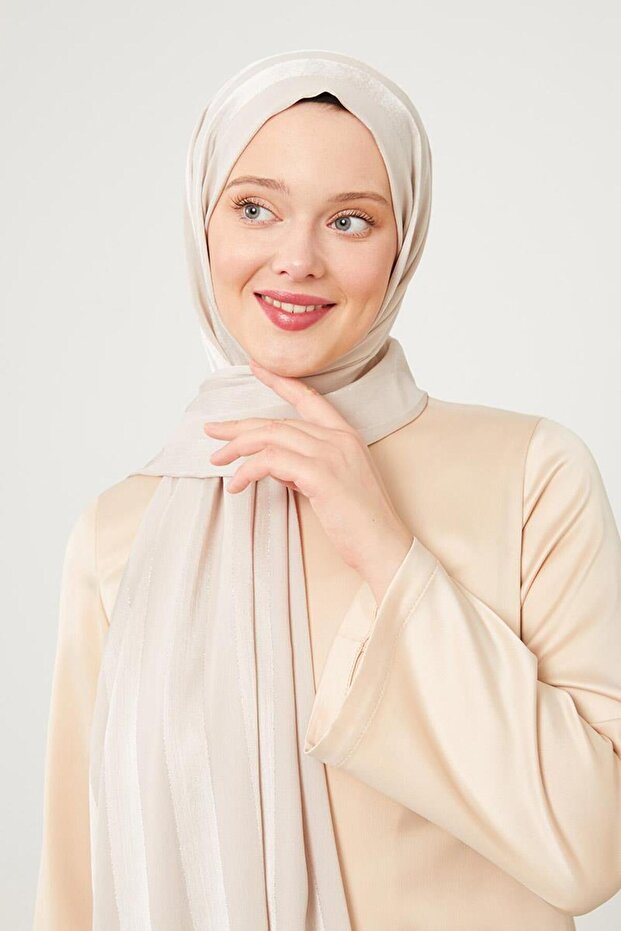 Bej Sim Şeritli Tokyo Şal - 2