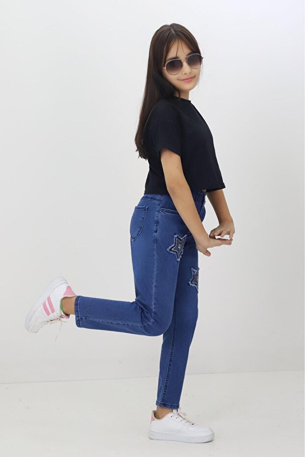 Girls' Boyfriend Embroidered Basic Jeans Denim Jean Casual Style Kids