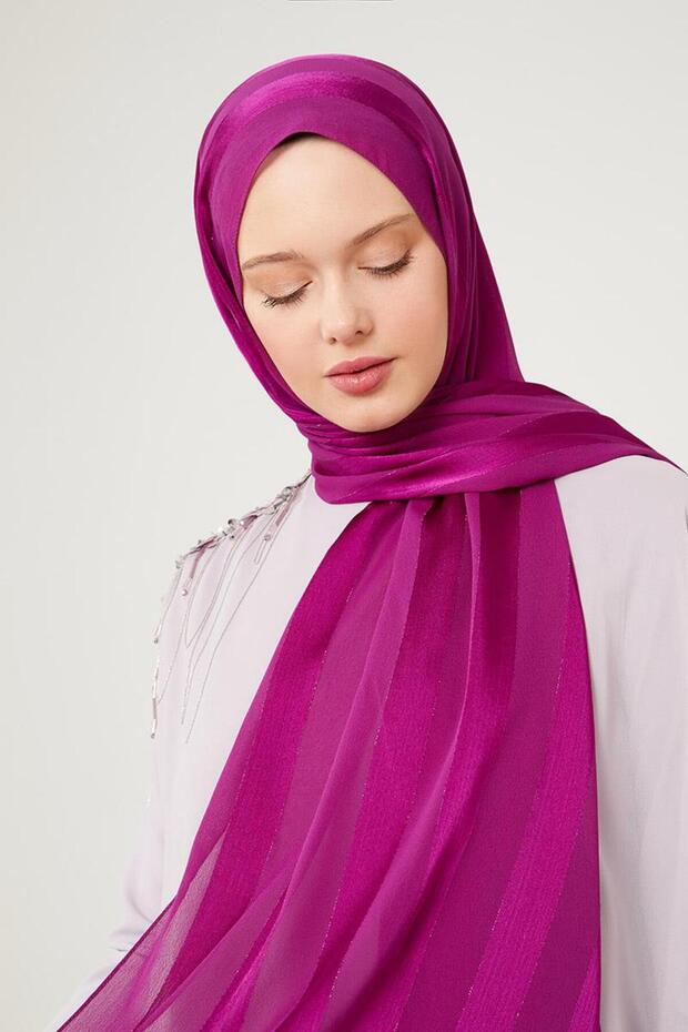 A.Mor Sim Şeritli Tokyo Şal - 4