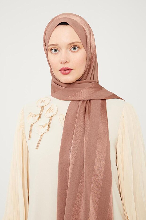Tokyo Shawl with Copper Glitter Stripe