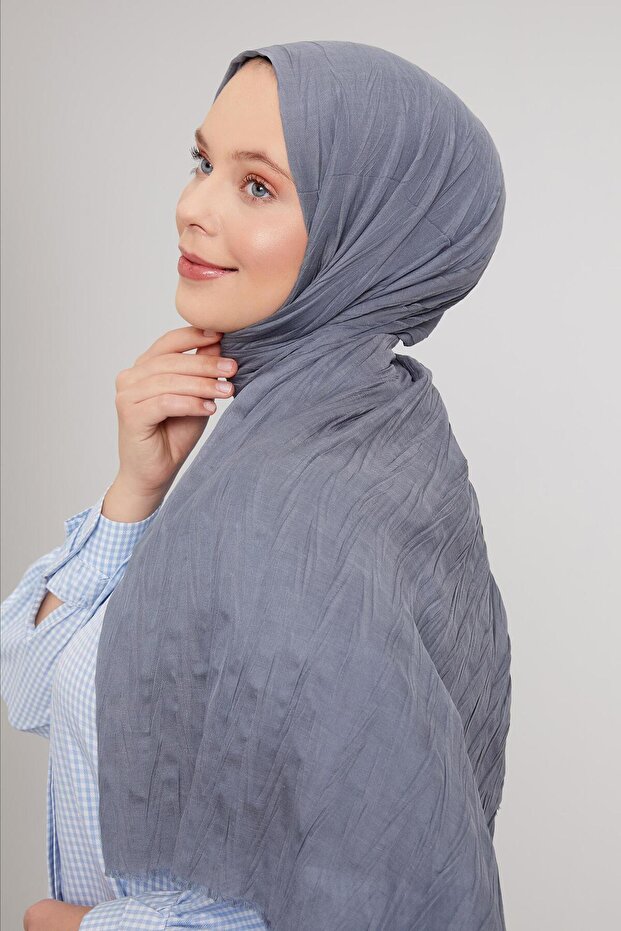 Füme Pliseli Pamuklu Şal - 2