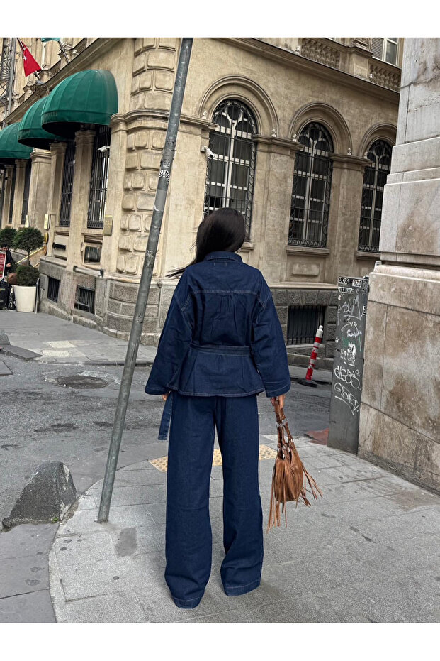 طقم سترة وبنطلون من الدنيم - 3