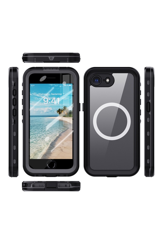 Case for iPhone 16e, Waterproof IP68 Case, Full Body, Protection, Water and Dust Resistant, Black - 2