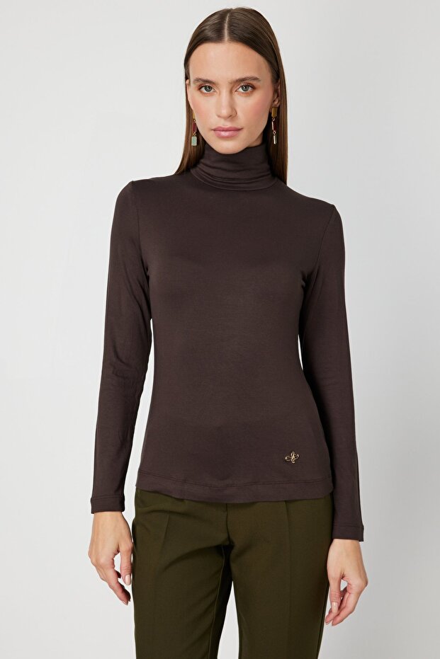 Turtleneck Basic Blouse - 1