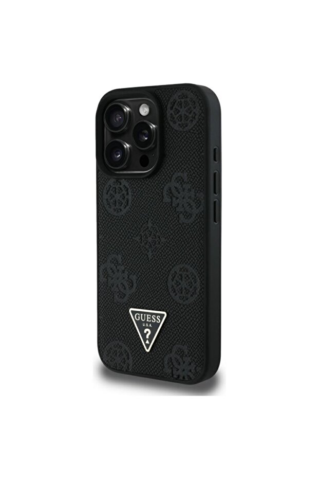 Case for iPhone 16 Pro Max, Grained Triangle, Black - 4