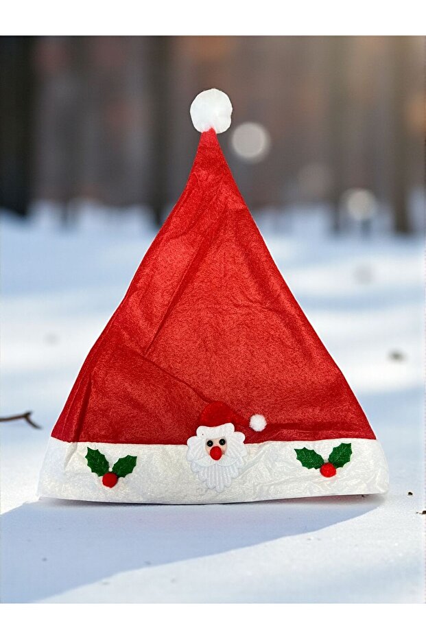 New Year's Hat Santa Claus Patterned Fiber New Year's Hat Hpy-23