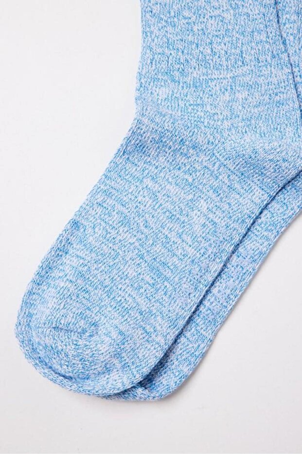 Studded Blue Melange Socket Socks - 2