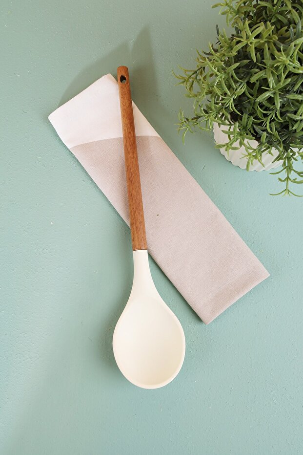 Silicone Spoon with Wooden Handle
