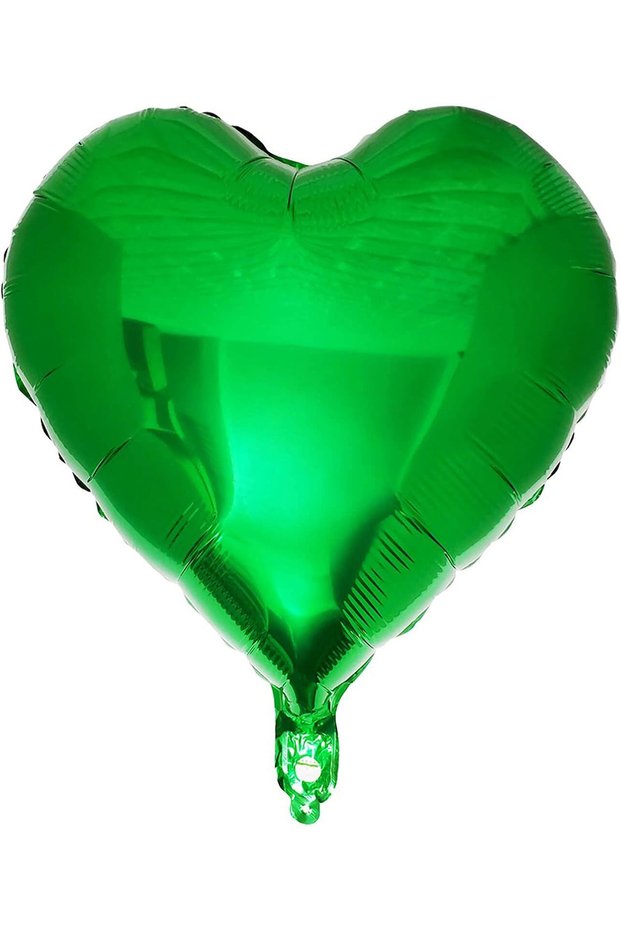 Green Heart Foil Balloon 45cm All Colors Compatible with Air and Helium