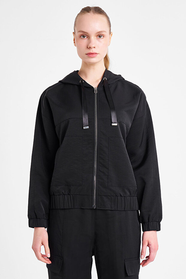 Women's Zippered Hooded Sweatshirt 25N-2146