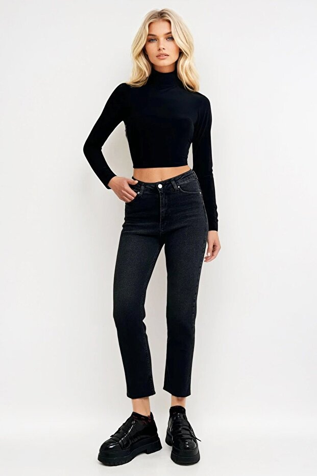 Black Tasseled Slim Fit Jean Trousers Alc-X13304