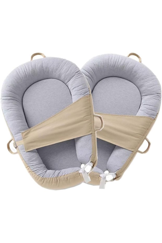Baby Lounger, Baby Nest for Newborn Crib, Detachable Washable Bed-2 Pack-(Pink Sand)