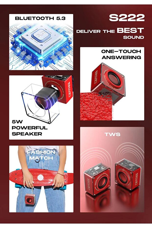 مكبر صوت بلوتوث محمول S222 - 2