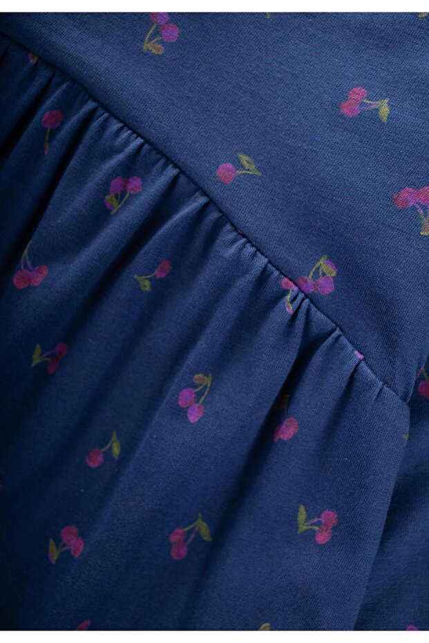 فستان منقوش موسمي من عمر 1-7 سنوات بنمط الكرز - 3