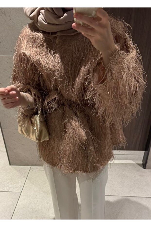 PÜSKÜLLÜ CEKET BEJ - 2