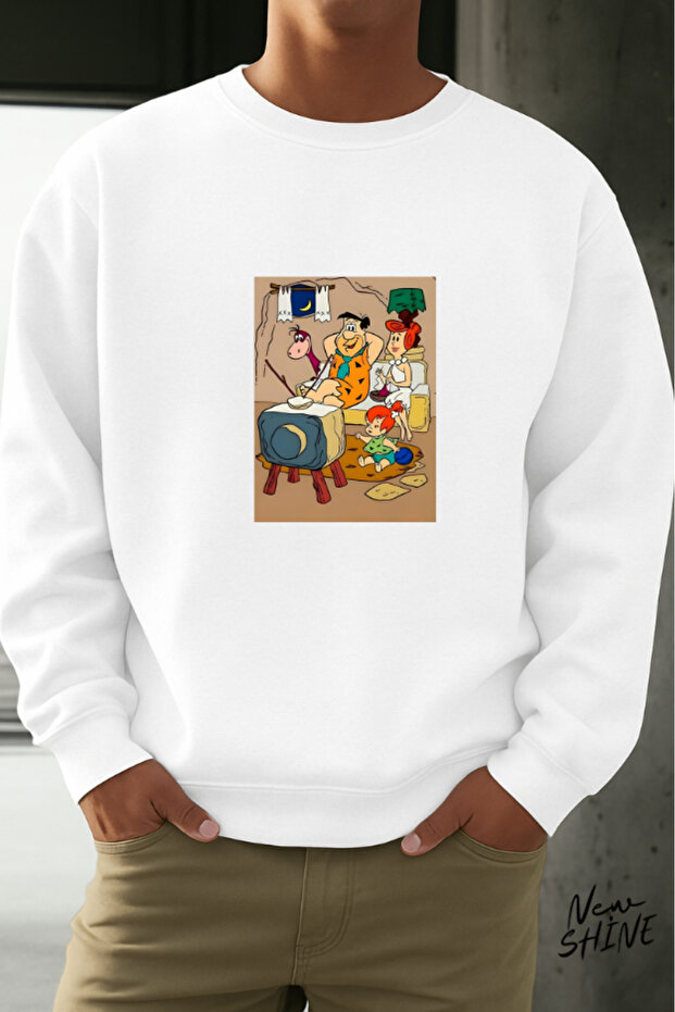 Çakmaktaş Family Printed Crew Neck Sweatshirt