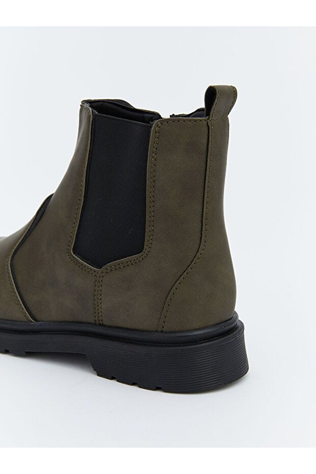 LCW STEPS Deri Görünümlü Fermuarlı Erkek Çocuk Bot - 6