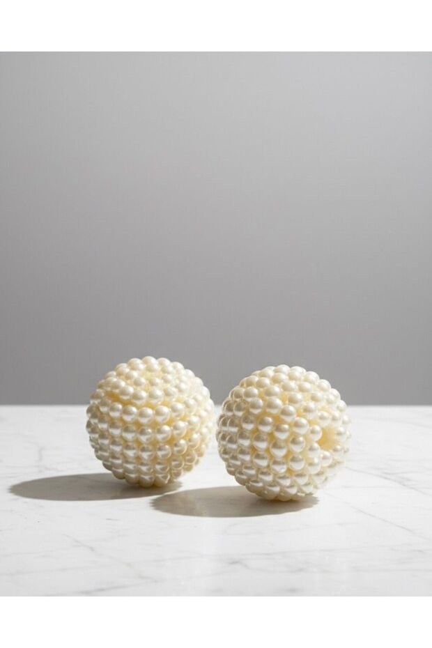 Acrylic Round White Pearl Sphere 6cm 3 Pieces B:87