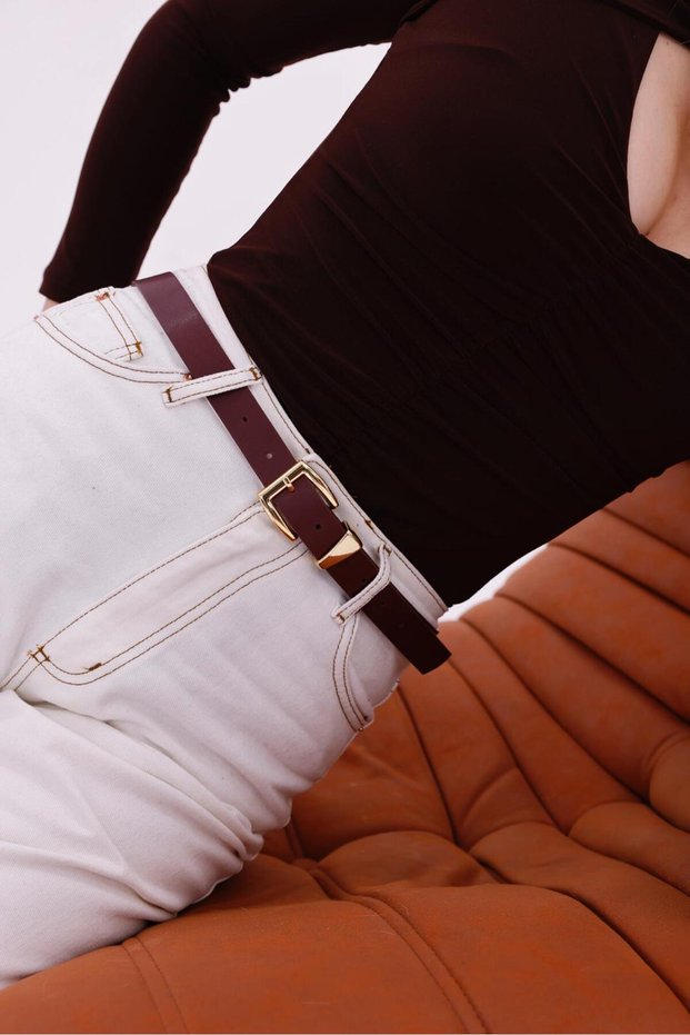 Gold Buckle Trouser Belt Dress Belt Shirt Belt Coat Belt
