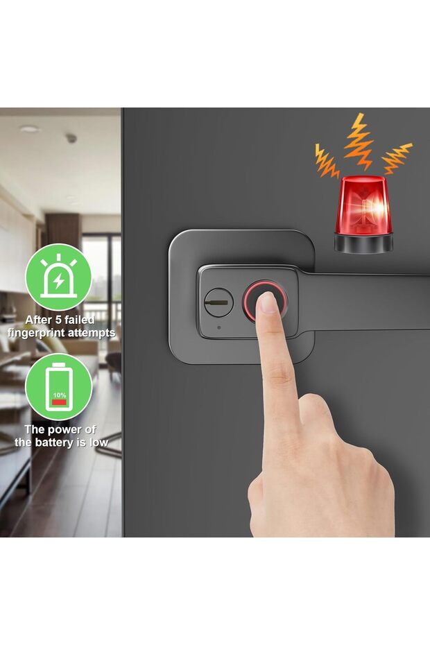 Fingerprint Smart Wifi Lock App Control Bluetooth Touch Door Lock Fingerprint Door Handle - 7