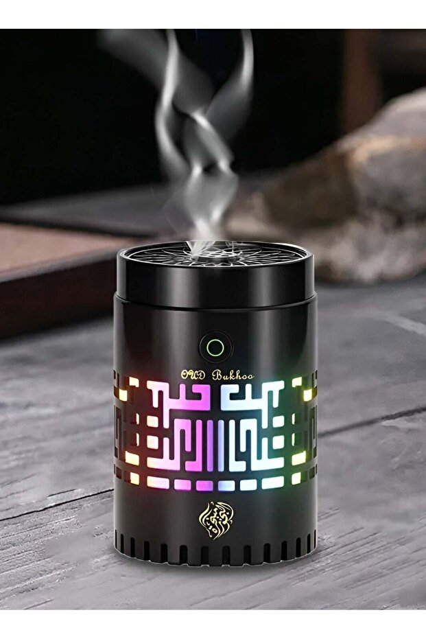 Electric Mini Incense Burner Portable Bakhoor USB Rechargeable LED Light Aroma Diffuser