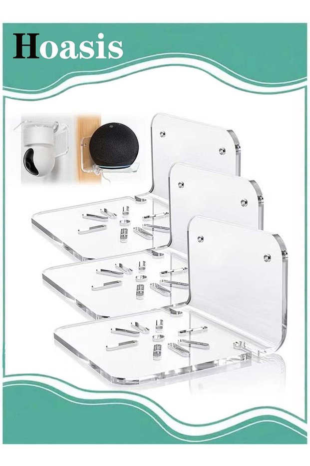 Clear Acrylic Wall Shelf 3 Pack for Smart Security Cameras, Baby & Pet Monitors, Small Floating She