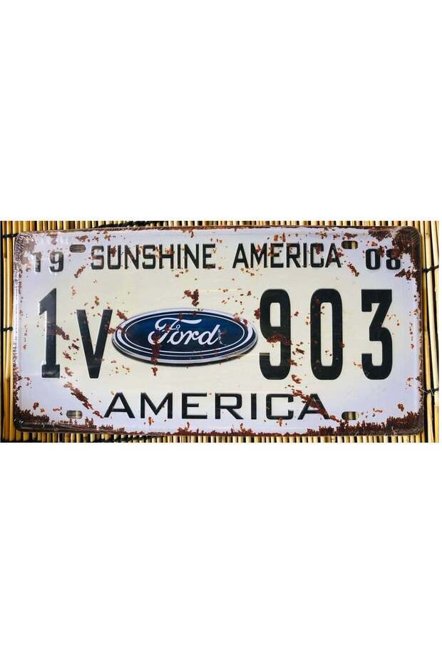 FFD Modern Car Plate Wall Art - Decorative Tin Sign Plaque - Stylish Metal Poster for Home & Garage