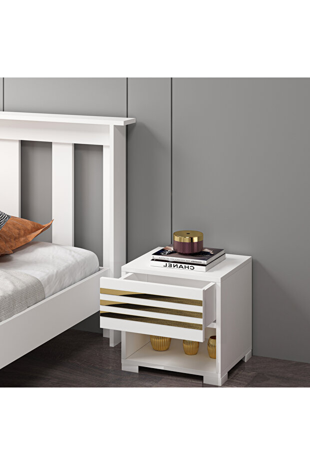 Mdf Beyaz Komodin Raysız AG1003 - 3