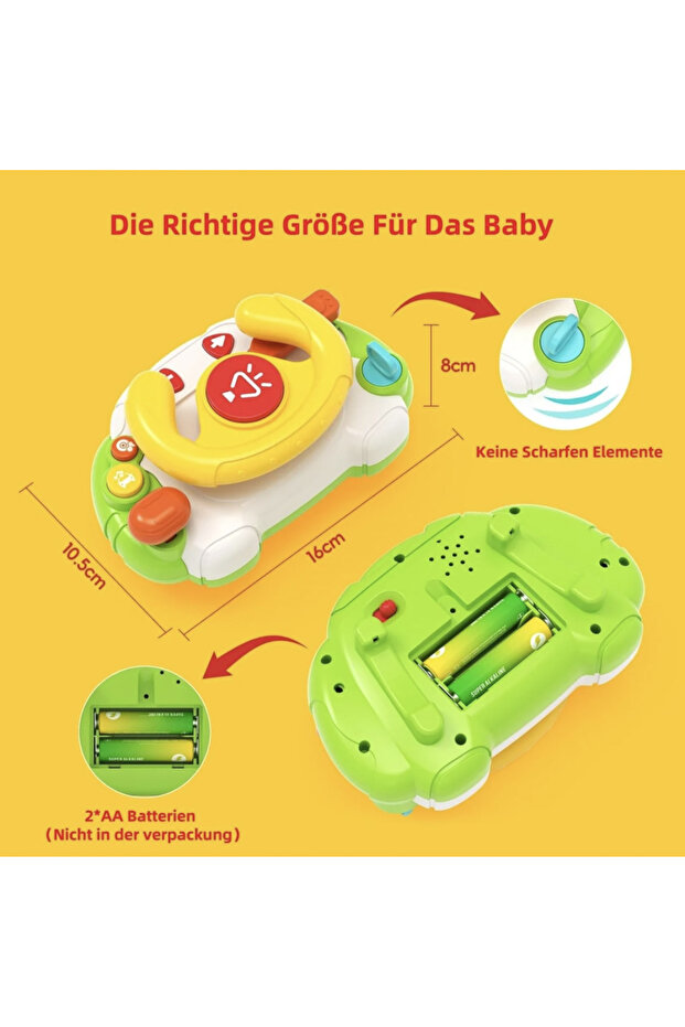 Interactive steering wheel for babies, console type - 7