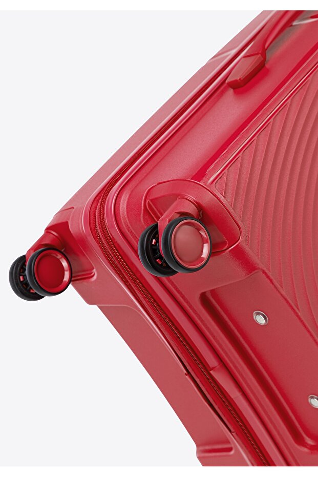 Man Large polypropylene suitcase with circles red red polypropylene - 7