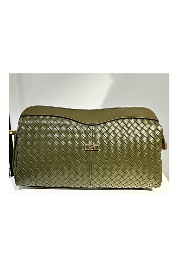 حقيبة جلدية منقوشة بالقش - 4