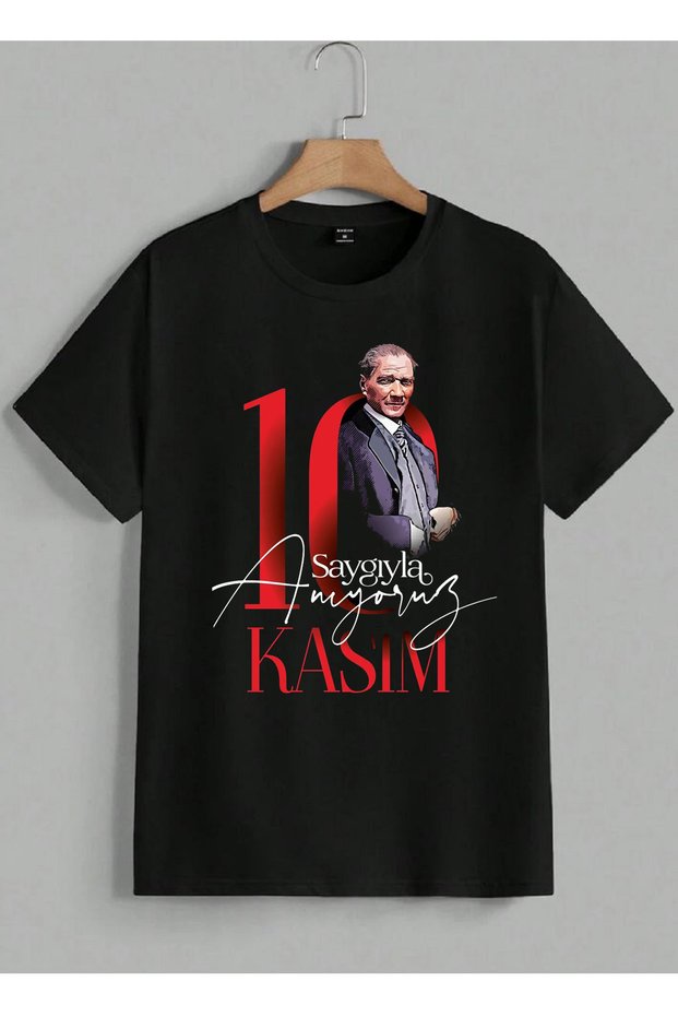 Printed Ataturk Women Men Unisex Crew Neck Printed T-Shirt Black White Gray Tshirt Tee