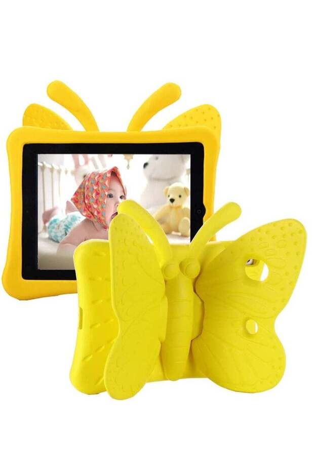 Cute Butterfly Shockproof EVA Foam iPad Case for iPad 10.2 (7/8/9 Gen) & iPad Air 3 10.5 - Yellow