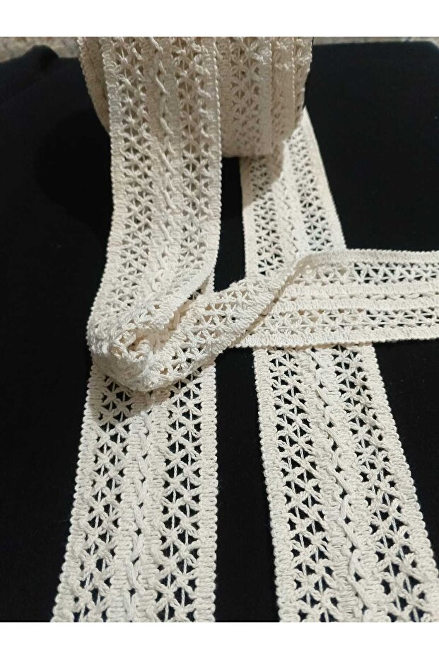 Krem Renk Örme Şerit - 1