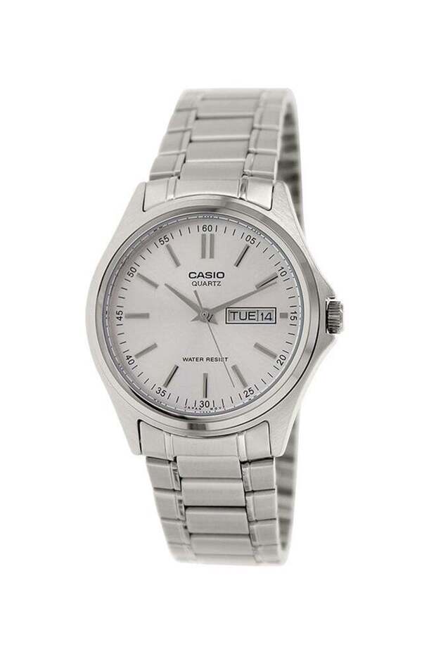 ساعة فاخرة بعقارب، موديل MTP-1239D-7A، مقاس 39 مم، فضية اللون، للرجال