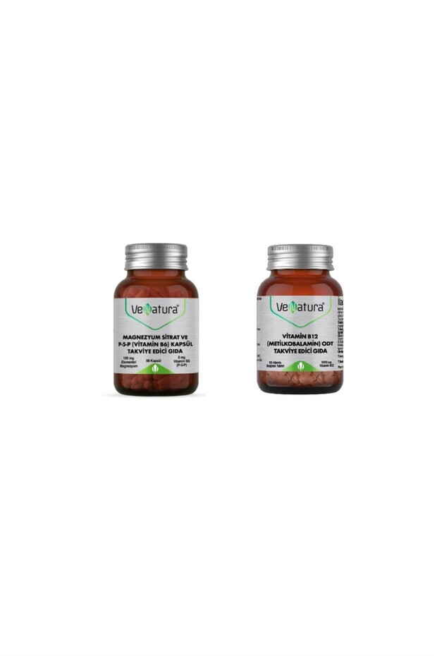 Magnesium Citrate - B6 90 Capsules + B12 30 Tablets Methylcobalamin Supplement