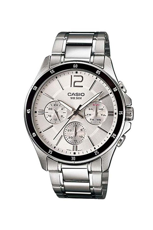 Enticer Men's Watch Model MTP-1374D-7AV - 44 mm - Silver