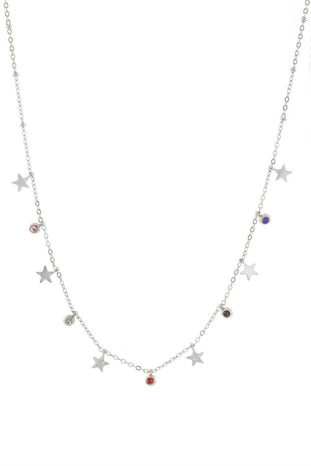 Steel Y Necklace Silver