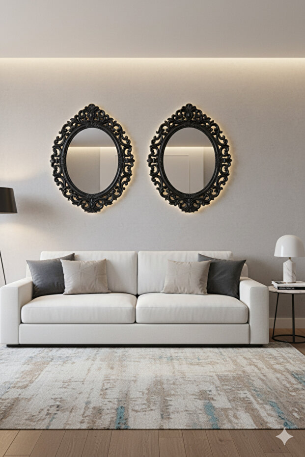 Elegant mirror set with a luxurious frame, adding a touch of sophistication to any space. 72 x 57 cm - 3