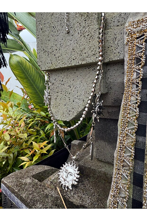 Silver Güneşli Kolye - 3