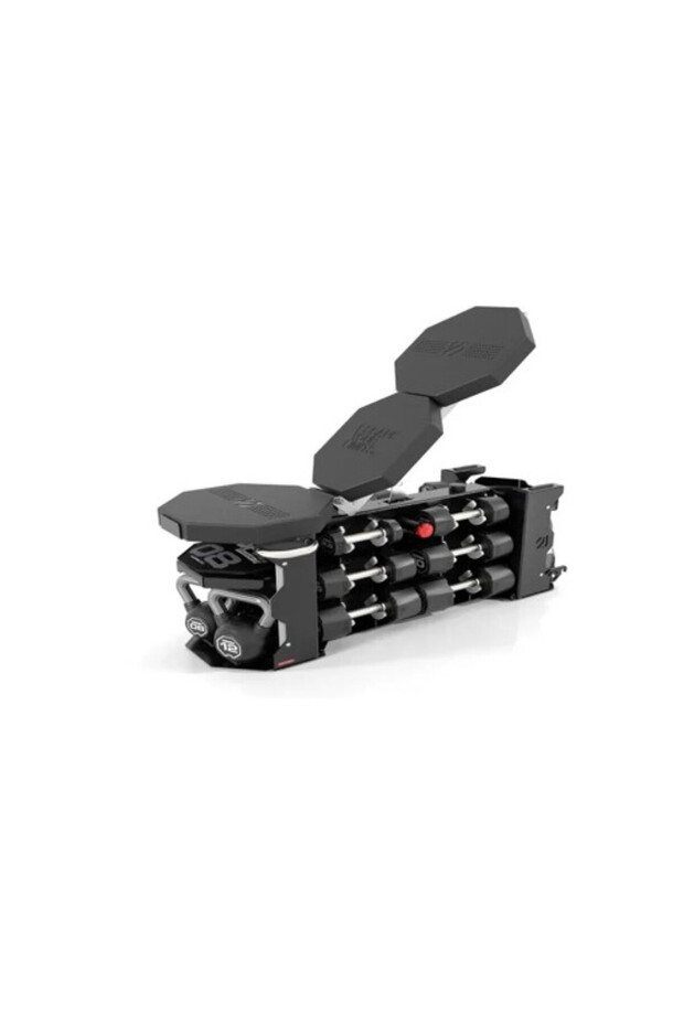 Portable multi-angle bench with 3 angles, equipped with wheels for easy transport.