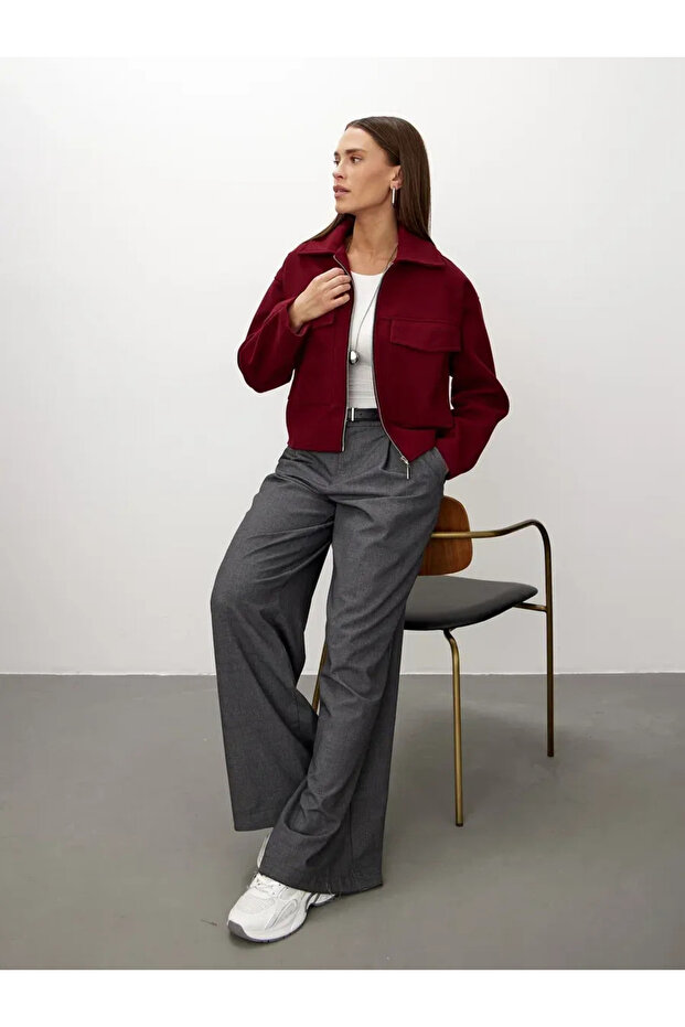 kadın kısa crop ceket - 6