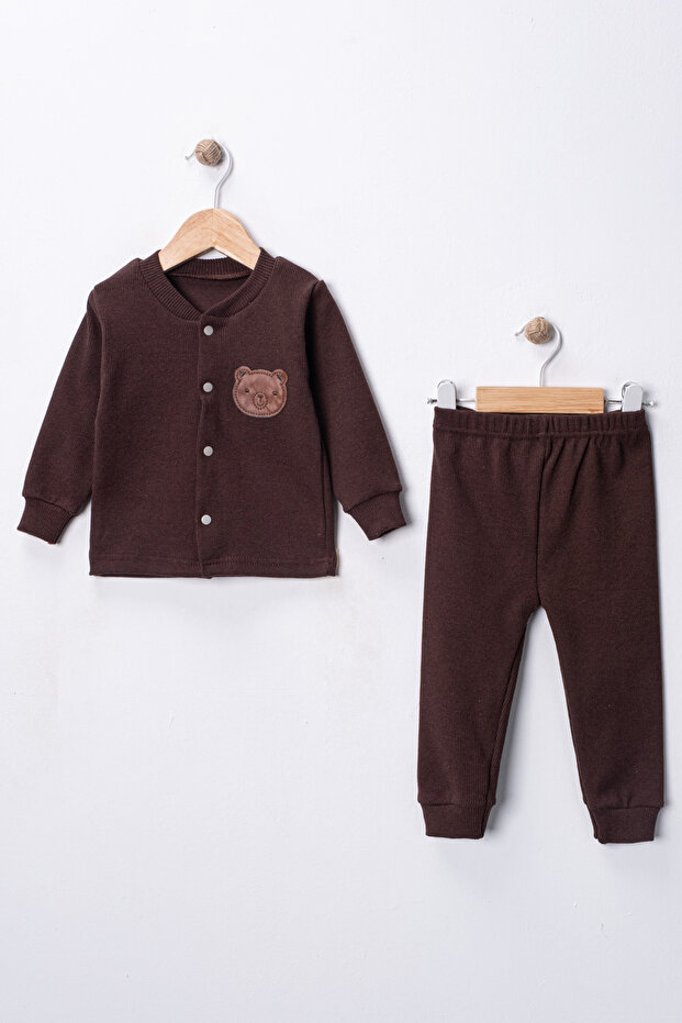 Cotton Stretch Fabric Front Snap Fastener 4-Season Baby Set