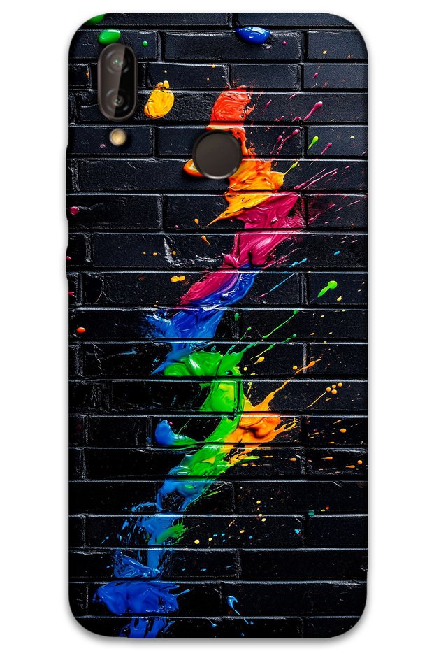 Huawei P20 Lite Case Hd Pattern Printed Back Cover - Brush Stroke