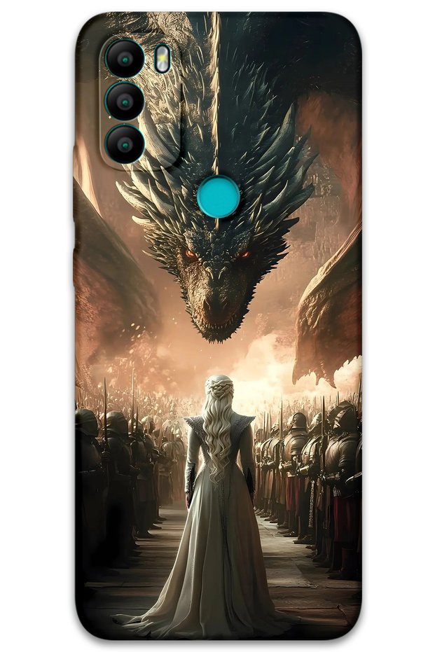غطاء خلفي متوافق مع جهاز General Mobile GM 21 Plus HD Pattern مطبوع - Dragons