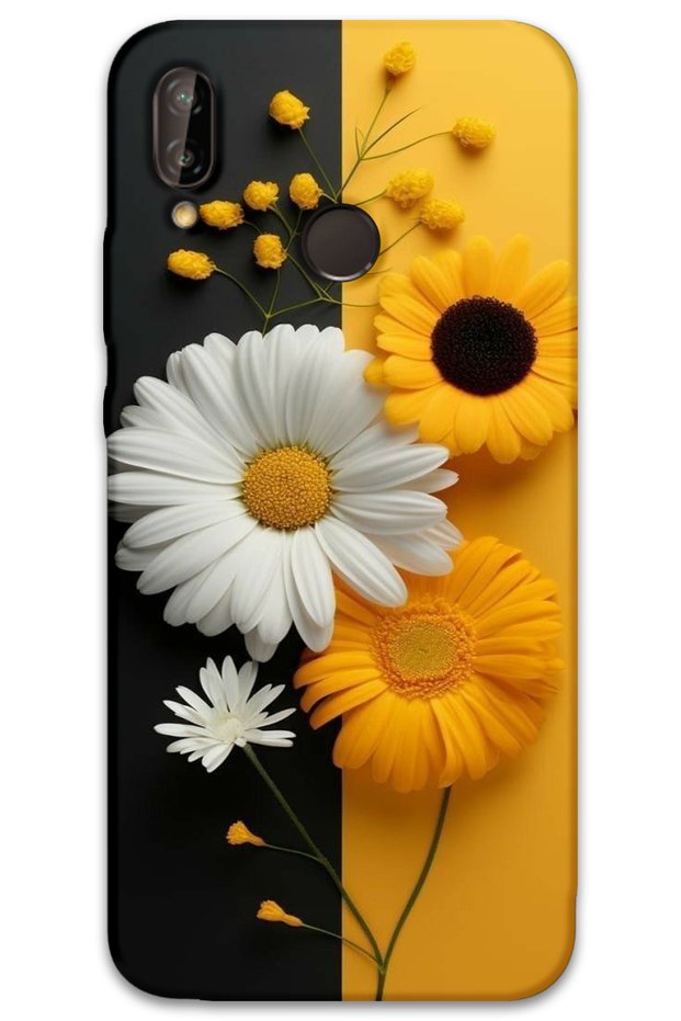 Huawei P20 Lite Case Hd Pattern Printed Back Cover - Daisy